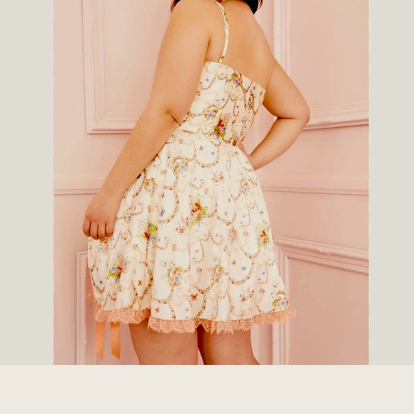 Sugar Thrillz Renaissance Butterfly Dolls Kill Lace Corset Floral Mini Dress - Picture 9 of 16